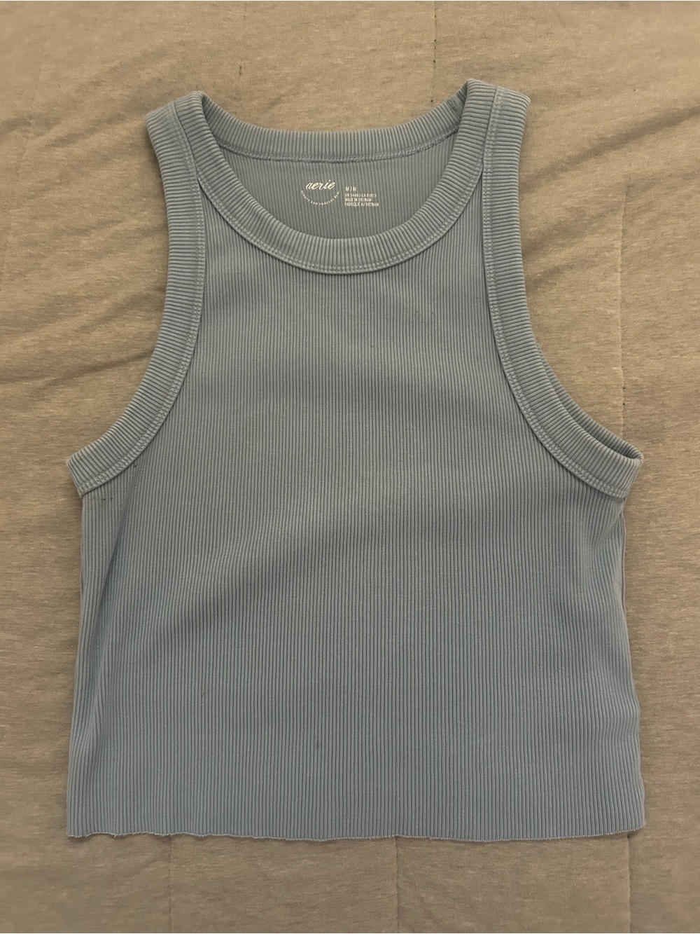aerie Ribbed Tank Top in Dusty Blue
